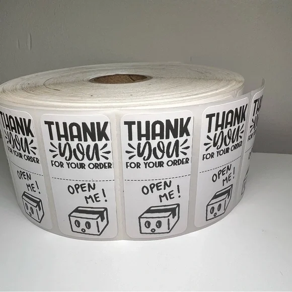 Set of 100 - Thank you / Open Me Seal Adhesive Packaging Label Stickers  new - Picture 4 of 12